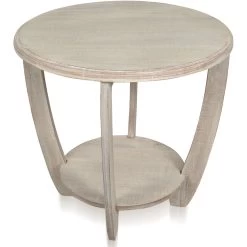 Cameron 24 Inch Antique White Side Table