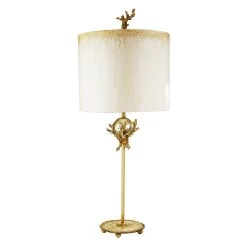 Trellis 31 Inch 60.00 Watt Putty With Silver Leaf Orb Element Table Lamp Portable Light, Flambeau