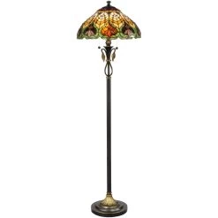 Evelyn 60 Inch 75.00 Watt Antique Brass Floor Lamp Portable Light