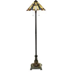 Inglenook 62 Inch 75 Watt Valiant Bronze Floor Lamp Portable Light, Naturals