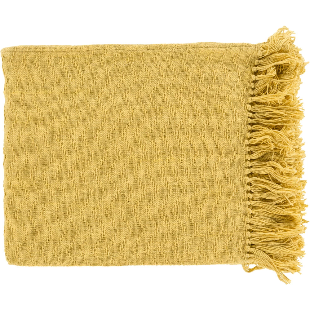 Thelma 60 X 50 Inch Mustard Throw, Rectangle