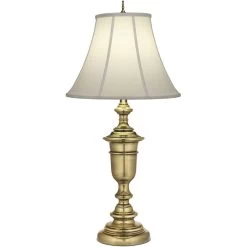 Ellie 33 Inch 150.00 Watt Burnished Brass Table Lamp Portable Light