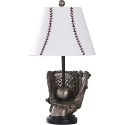 Belle & Draper 23 Inch 60.00 Watt Bronze/White/Red Table Lamp Portable Light
