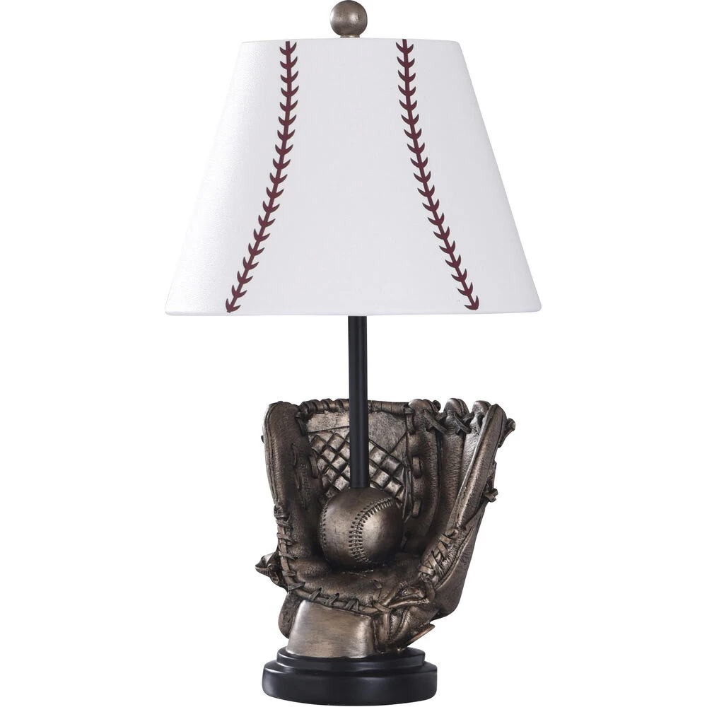 Belle & Draper 23 Inch 60.00 Watt Bronze/White/Red Table Lamp Portable Light