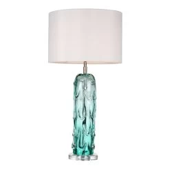Ponchatrain 29 Inch 100.00 Watt Clear Blue Glass Table Lamp Portable Light
