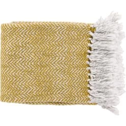 Trina 60 X 50 Inch Mustard Throw, Rectangle
