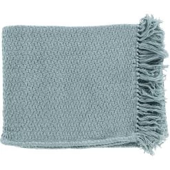 Tressa 60 X 50 Inch Pale Blue Throw, Rectangle