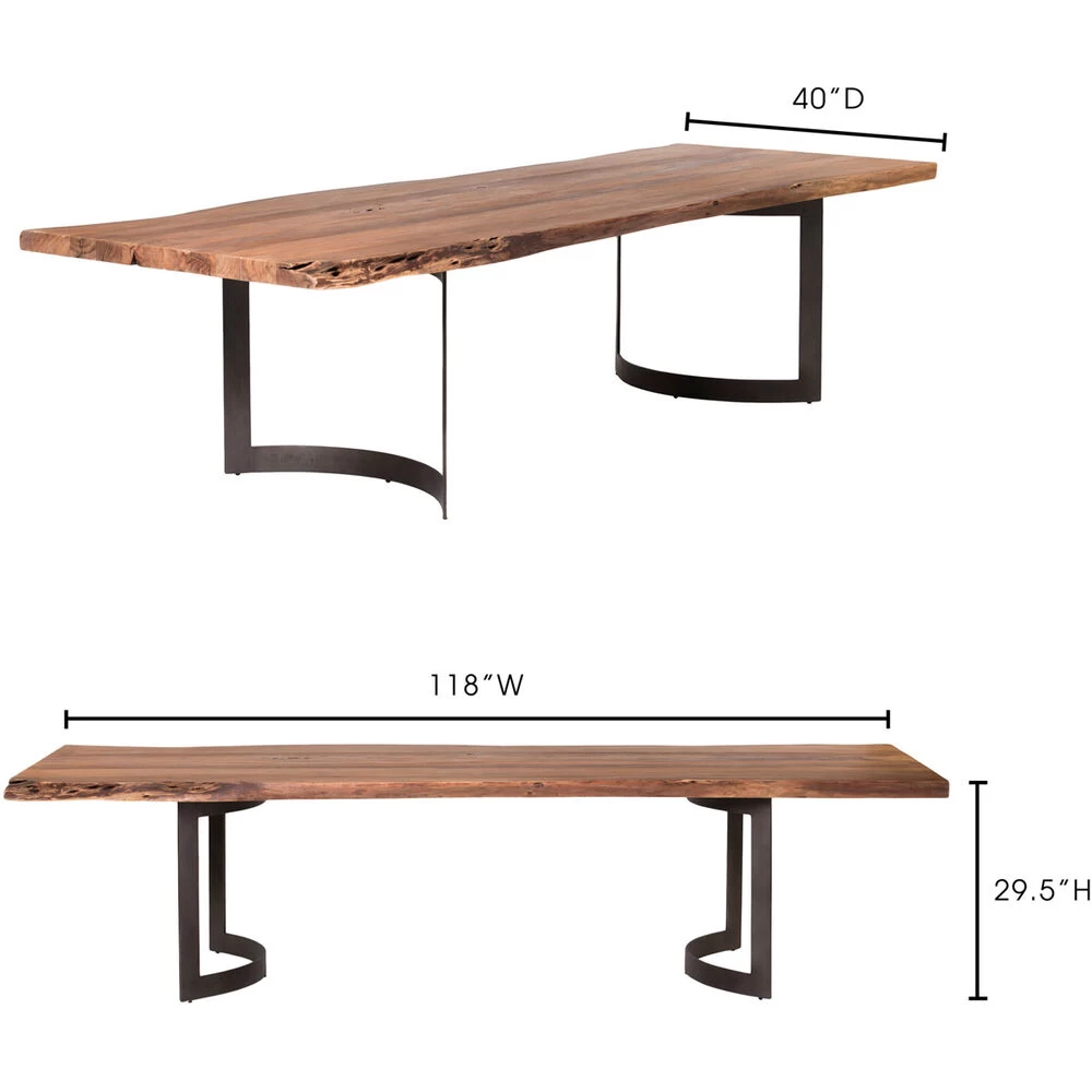 Bent 118 X 40 Inch Natural Dining Table, Large - Image 11